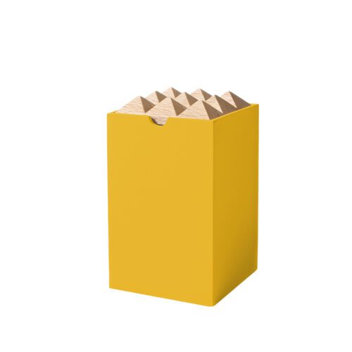 Lille opbevaringsæske karry gul pyramide