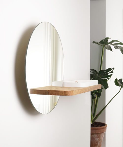Alternative view of MOI Mirror Shelf With White Tray